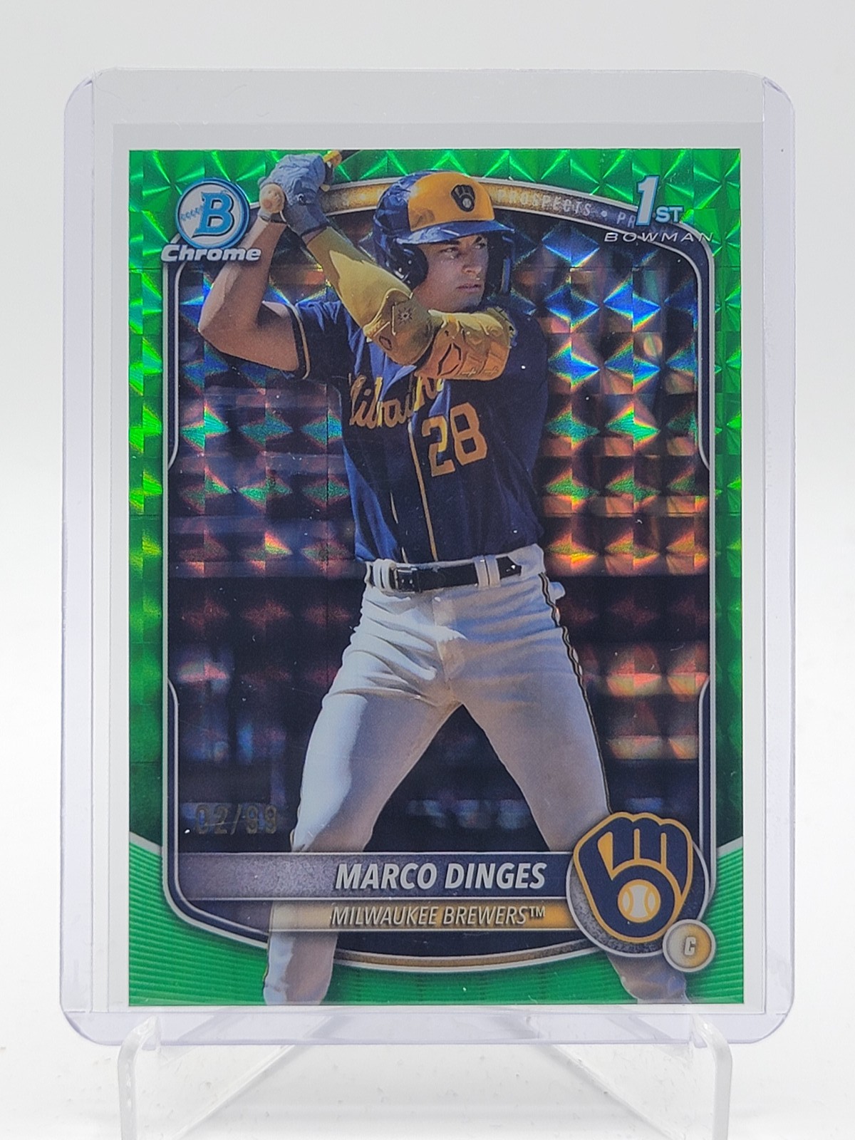 MARCO DINGES 2025 BOWMAN CHROME 1ST GREEN GEOMETRIC REFRACTOR /99 #BCP-183 Q3967