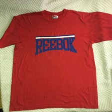 Vintage Reebok Shirt Mens Large Red Logo Graphic Made In USA