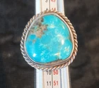 Vintage Navajo Silver Turquoise Ring Size 4 Unmarked