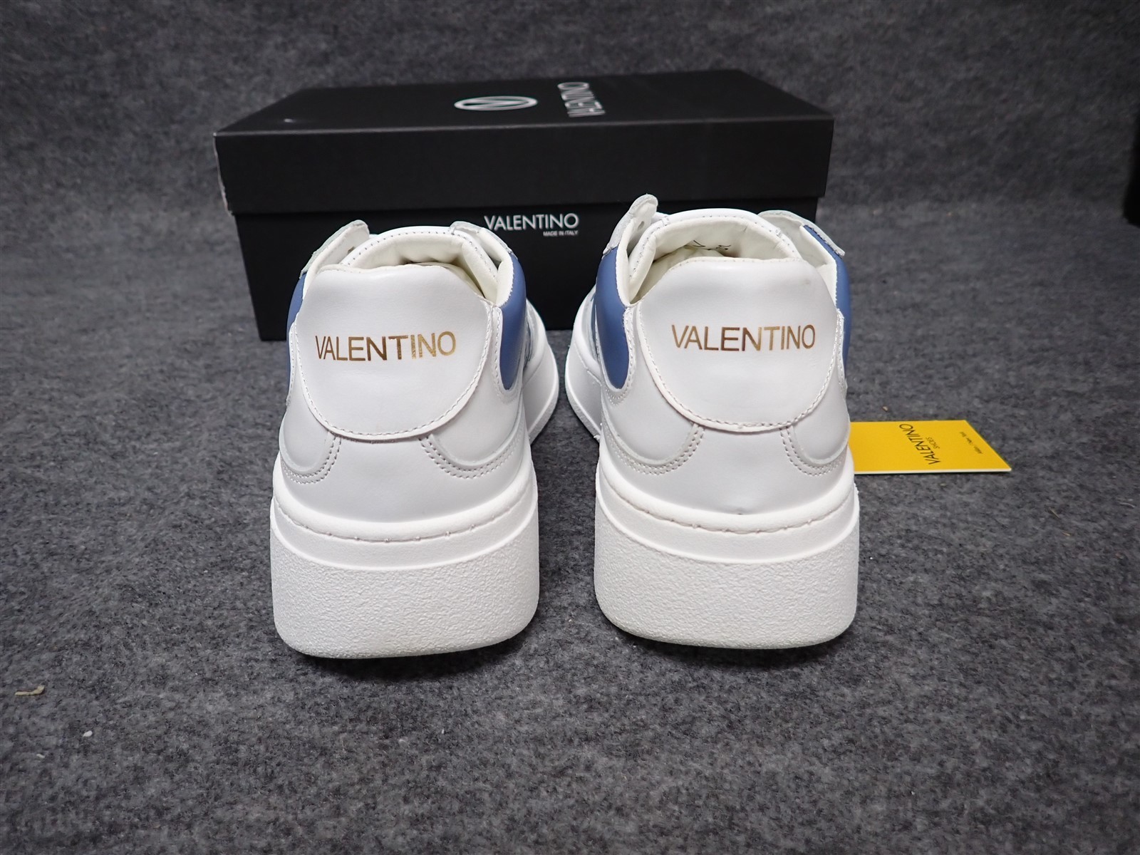 NEW Valentino Minerva Italian Leather Sneaker Denim-White Womens 7.5 (SS59) thumbnail 5