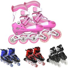 Inlineskates Kinder leuchtende Räder verstellbar pink S/M 31-38 Rollschuhe