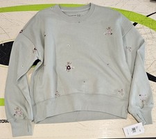 Abercrombie Kids Girls' Heather Soft Crew Neck Logo Sweatshirt, Size 15/16 New