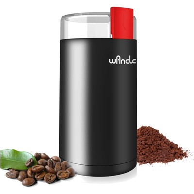 Kaffeemühle Gewürzmühle Elektrisch Edelstahl 60g schwarz rot