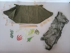 GI Joe vintage Action Soldier Bivouac Pup Tent Set w/ stakes and poles NO shovel