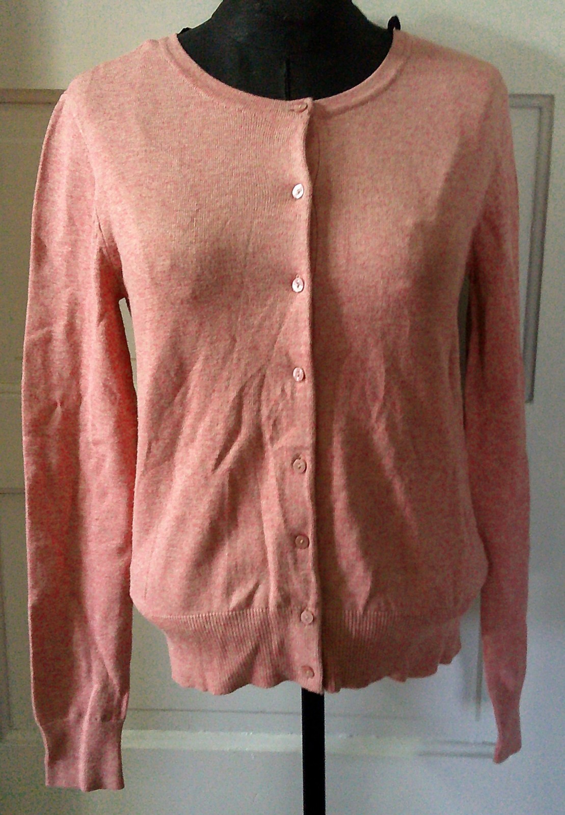 H&M BASIC Salmon Orange Button Up Snuggly Cardiga… - image 1