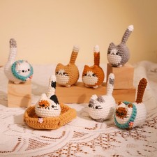 Crochet Mini Cat Keychain, Handmade Amigurumi Plush, Cute Kitty Bag Car Charm