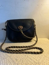 Coach Iconic Turn Lock Saddle Crossbody Chain & Leather Braided Strap 59241