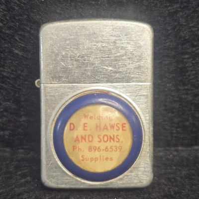 Vintage Ad LIGHTER , D.E. Hawse & Sons Welding  Aurora, Illinois Made in USA 