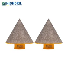 2pcs 2" Diamond Cone Milling Chamfer Bit Drilling Ceramic Hole Saw Countersink