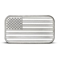 1 oz SilverTowne American Flag Silver Bar 98.76 per troy oz