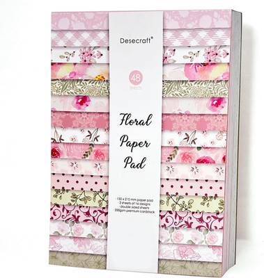 48 Sheets Spring Vintage Scrapbooking Cardstock Decorative Paper Pack for Card