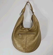 Hobo International Taylor Magnetic Gold Leather Shoulder Bag 14.5x14"