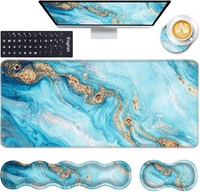 Keyboard Wrist Rest and Mouse Pad with Support Set Ergonomic Coaster Memory Foam