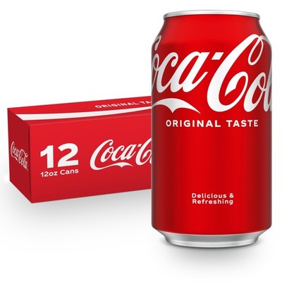 Coca-Cola Fridge Pack Soda Soft Drink, 12 fl oz Cans, 12 Pack - Classic Cola ...