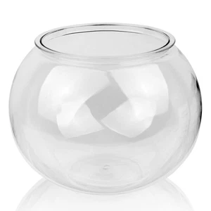 3 Gallon Large Plastic Fish Bowl, 11.5 Liters, Aquarium Fish Tank, Round, Clear