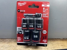 Milwaukee 49-66-7035 SHOCKWAVE 3/8" Impact Duty Drive SAE Socket Set - 6 PC NEW!