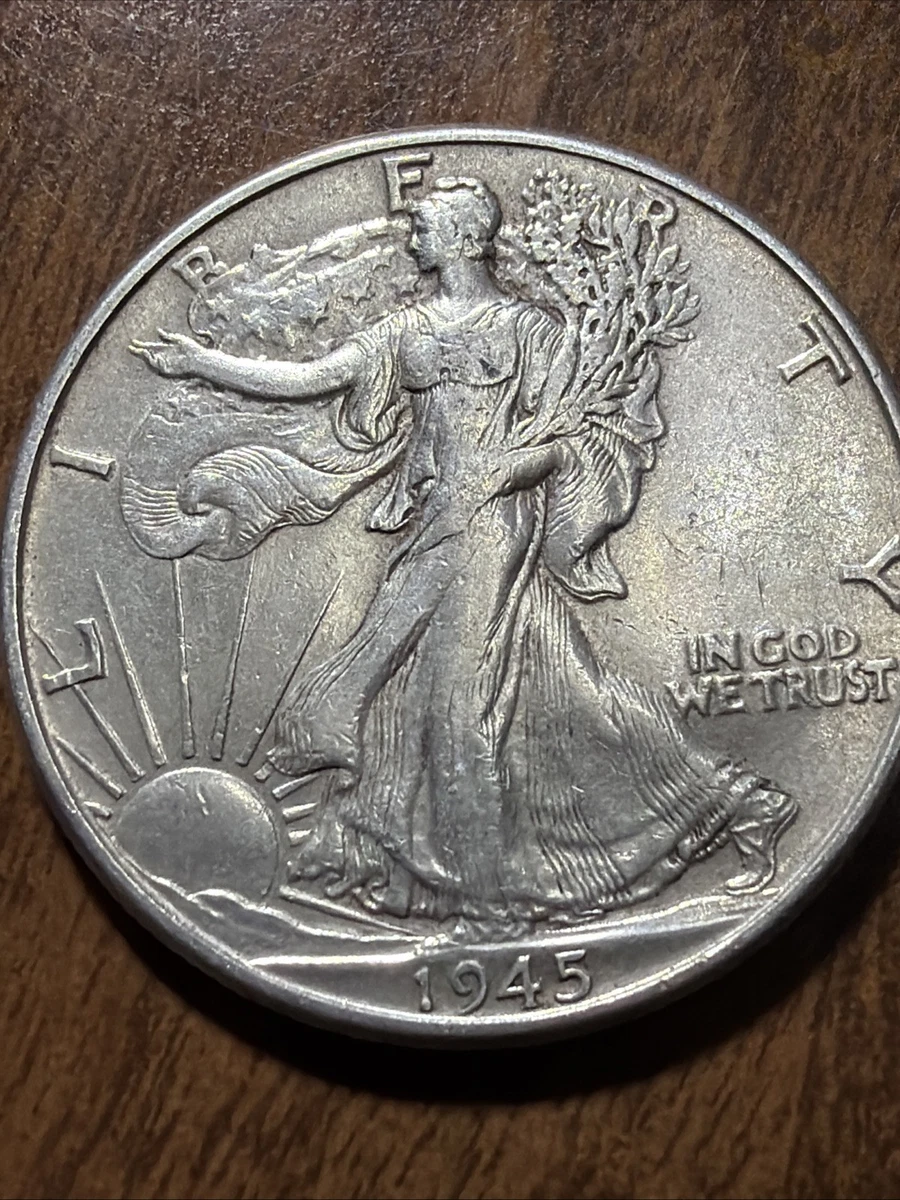 Circulated Silver 1945 Year Liberty Walking Half Dollars (1916