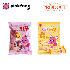PINKFONG Peekaboo Grain Crispy Rolls Cheese/Strawberry Flavor 24pcs Cereal Roll