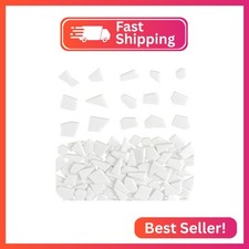 Youway Style White Glass Mosaic Tiles for Crafts Bulk,200g Broken Glass Pieces f
