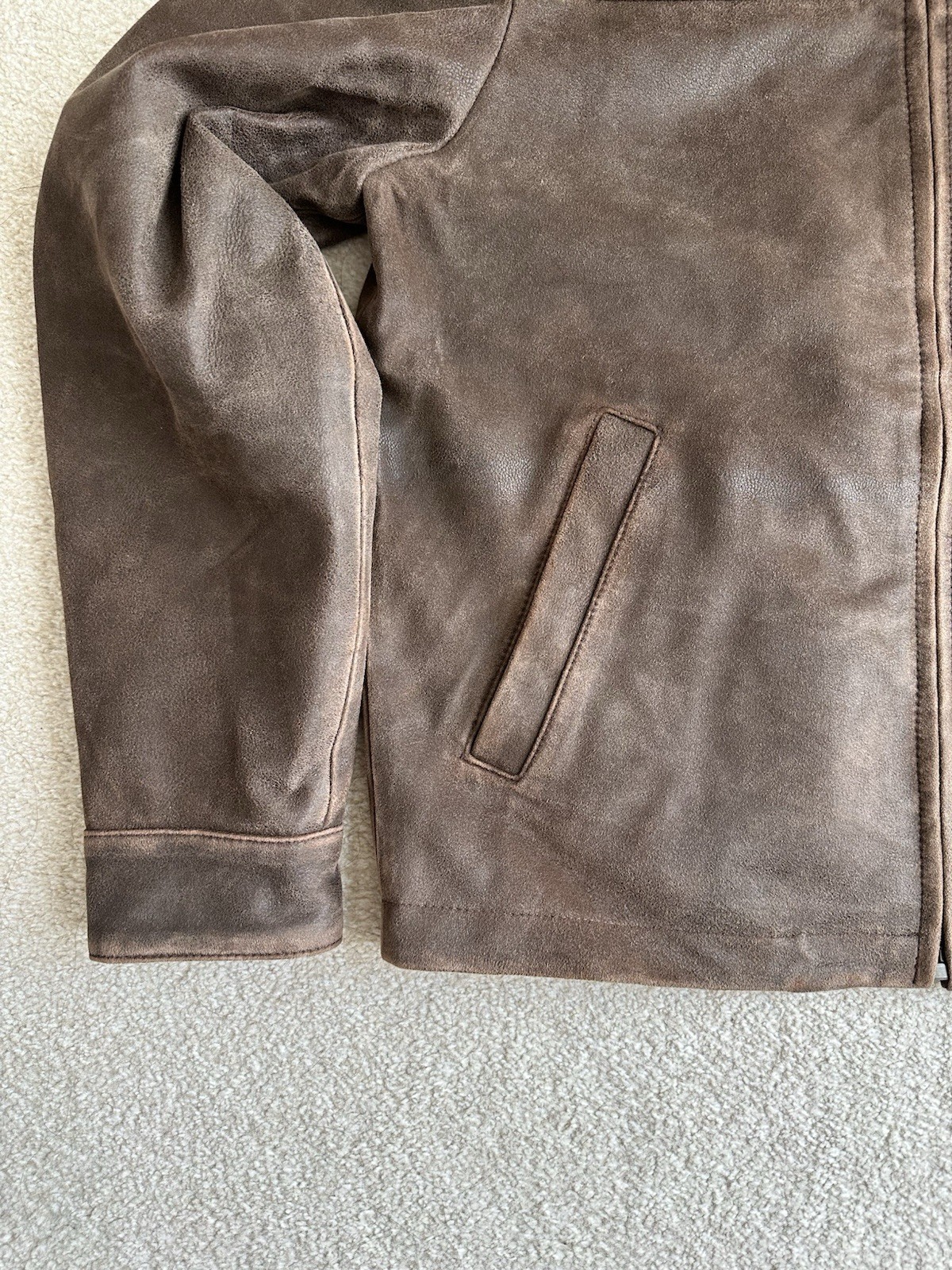 BNWT Zara Brown 100percent Goat Leather Jacket Small Sold Out image 8