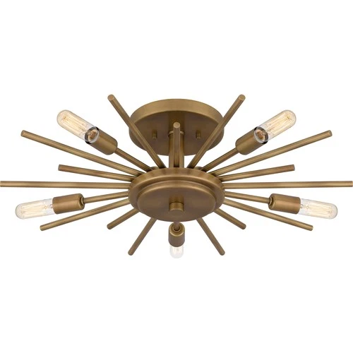 Quoizel QSF6158 Mesquite 5 Light 22"W Semi-flush Ceiling Fixture - Brass - Picture 7 of 12