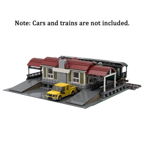 MOC-92280 Set Costruzioni Modulari Stazione Ferroviaria Tetto Curvo con Piattaforma 3348 Pezzi - Foto 2 di 5
