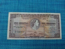 🇧🇲 Bermuda 5 shillings 12 May 1957 P-18b  P-18 vf Banknotes 122025-17