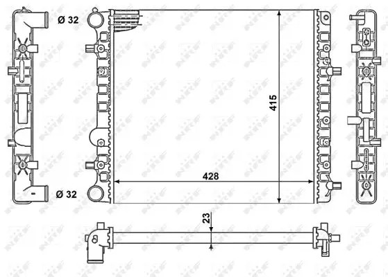 Nrf Kühler, Motorkühlung [Hersteller-Nr. 50140] für VW - Bild 3