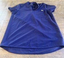FIGS Catarina Technical Collection Scrub Top for Women Color Navy Size Medium