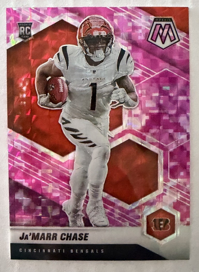 Ja'Marr Jamarr Chase 2021 Mosaic #307 Pink Camo Prizm Rookie RC Bengals