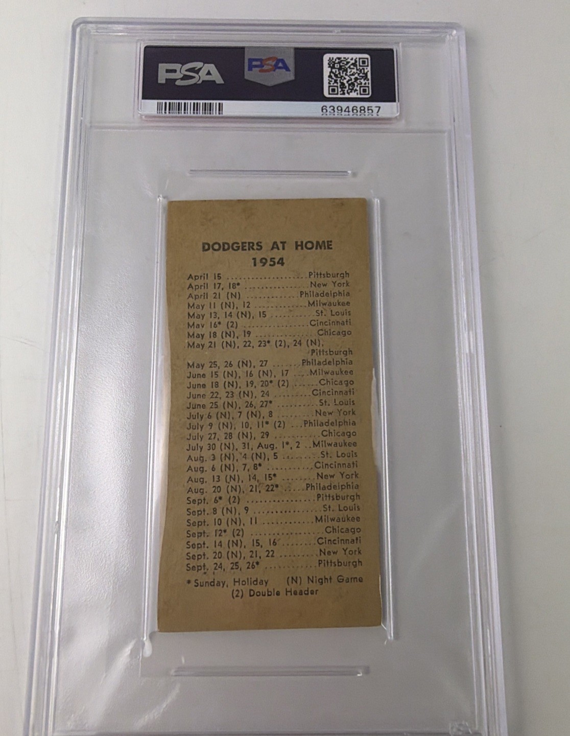 1954 NY JOURNAL AMERICAN Jackie Robinson  Brooklyn Dodgers  PSA 4 view 6