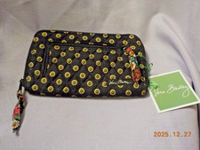 Vera Bradley zip around wallet in Vibrant Black pattern NWT