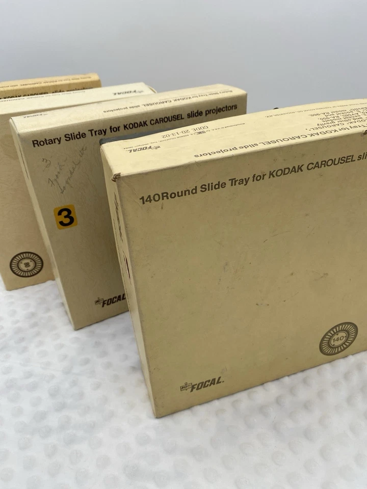 Vintage Focal Rotary Slide Trays Kodak Projector, Bundle of 4 in Original Box - Image 3 of 4