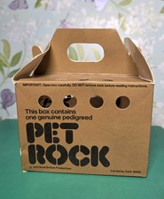 Vintage Original Pet Rock Original: Carrier,, Care Booklet, Straw.1975 Calif