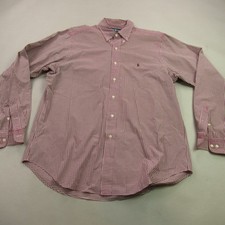 Ralph Lauren Shirt Mens 16.5 Long Sleeve Classic Fit Button Front Red Checks