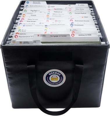 Nokbox Fireproof & Water-Resistant Document Organizer Box   15 Color-Coded Hangi