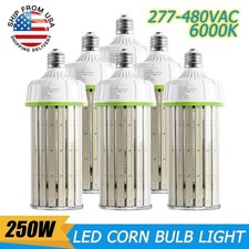 6Pack 1000 Watt Metal Halide Equal LED Corn Bulb 250W 277-480Volt Warehouse Lamp