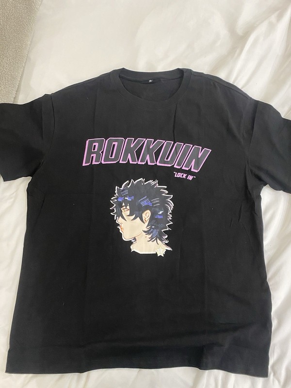 ROKKUIN Lock In Anime Graphic Print Black Cotton Men's T-Shirt XL