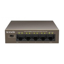 Tenda Switch Desktop 5 Porte 10/100 con 4 Porte PoE, TEF1105P