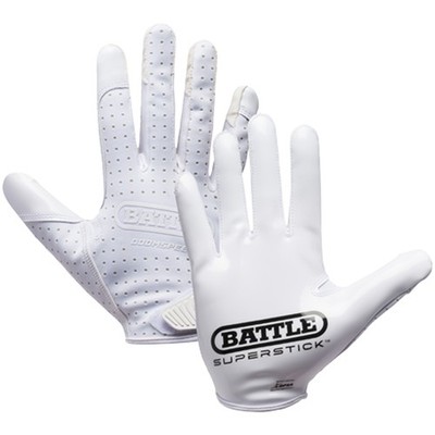 Battle Sports Adult Doom Speed Receiver Football Gloves - White