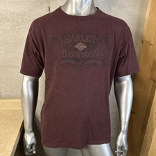 Vtg Harley Davidson T Shirt Made In USA Hartford, CT Dealership Men’s L Maroon