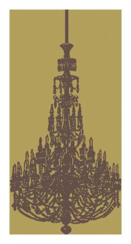 Chandelier Silhouette Handmade Counted Cross-Stitch Pattern Needlepoint - Picture 2 of 3