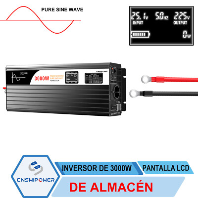 Pure Sinus Wechselrichter 3000W DC 12V/24V/48V to AC 230V Fernbedienung