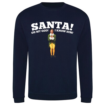Buddy the ELF Xmas Santa I Know him Blue Sweatshirt, Christmas ELF Jumper S-5XL