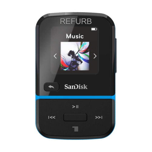 Clip SanDisk 16 Go Sport Go lecteur MP3 bleu avec radio FM SDMX30-016G-G46B D'OCCASION/RFB - Photo 1/11