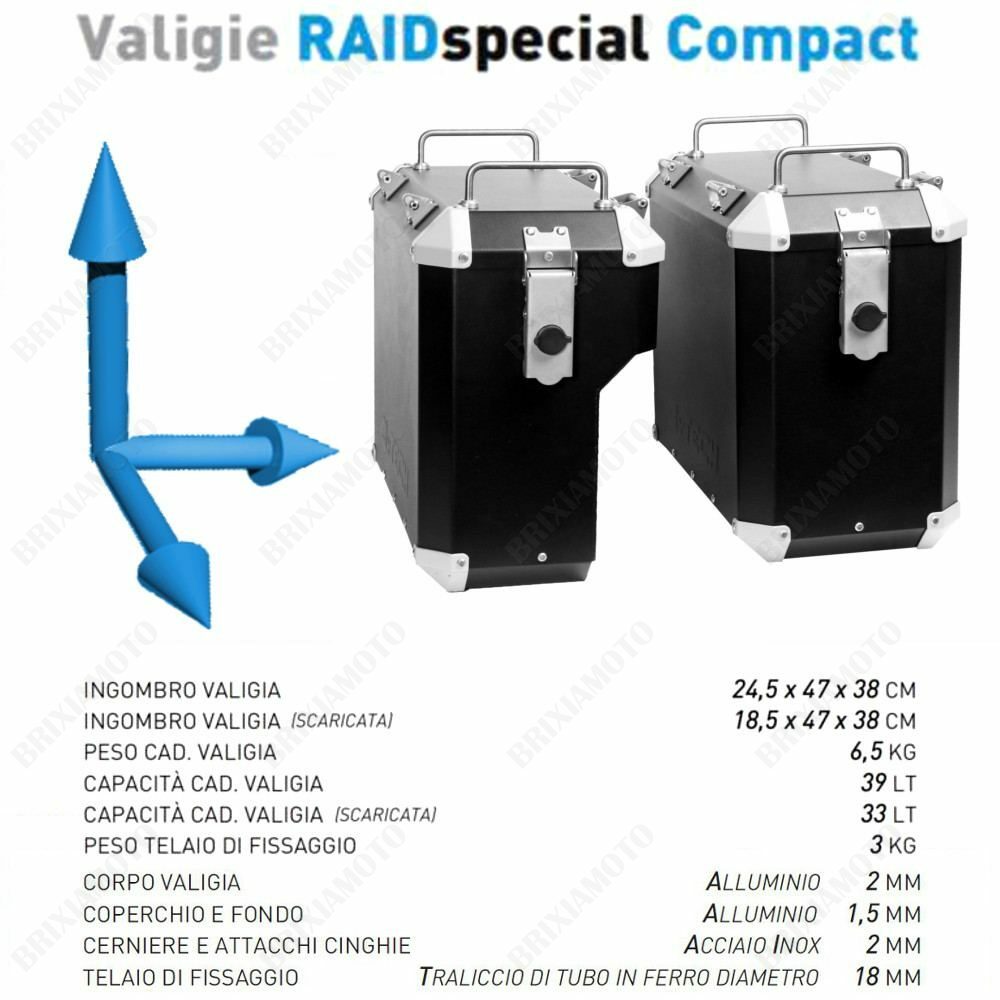 VALIGIE ALLUMINIO MYTECH NERO QUICK 33 39 L FOR SUZUKI 650 V