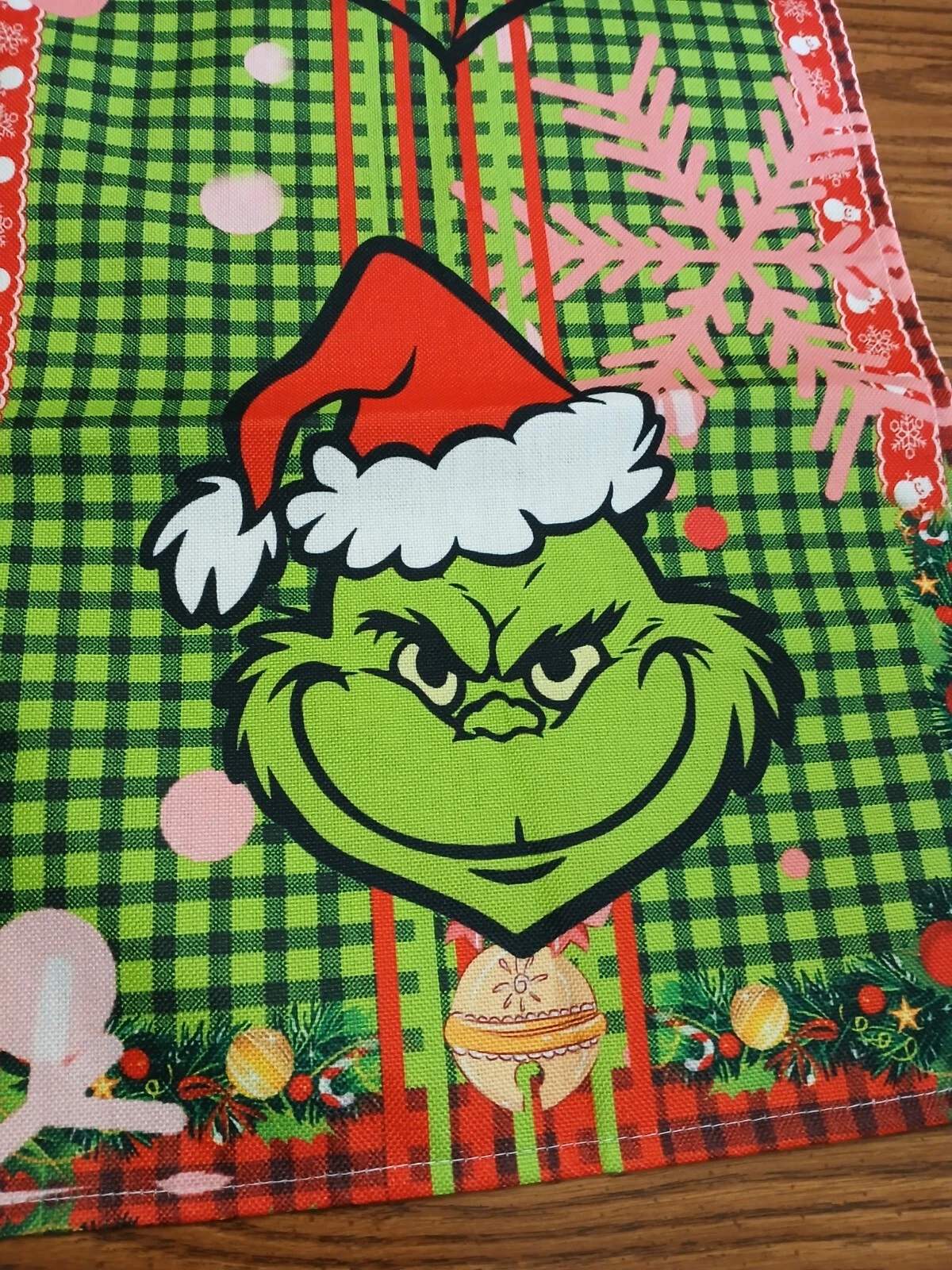 Funny Character Christmas Table Runner Holiday Pinks