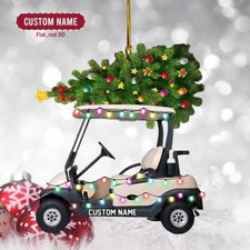Personalized Golf Cart Christmas Tree Ornament, Christmas Golf Ornament