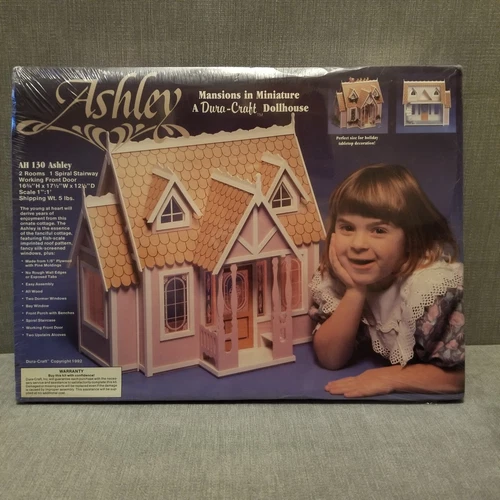 VTG 1992 Dura Craft Ashley Dollhouse Kit AH 130 Mansions In Miniature Wood New