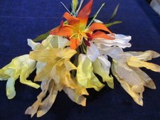 Vtg Millinery Flower Collection Yellow Orange Lilies 3-4" Blooms H4576